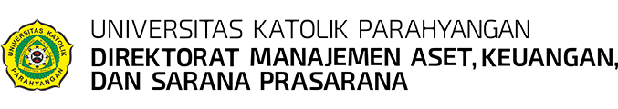 Logo UNPAR - Direktorat Manajemen Aset, Keuangan, dan Sarana Prasarana - Hitam - Padding Top Bottom